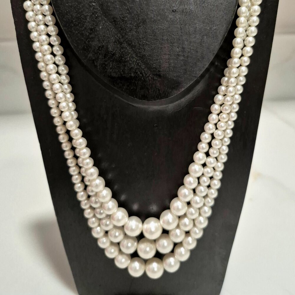 Three strand pearl necklace